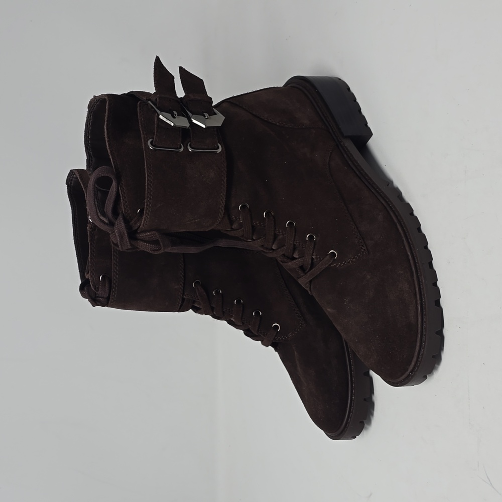 Vince Camuto Fawdry Suede Leather Brown Combat Boots